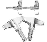 MAGICLULU 4pcs Drum Wing Screw Set for Drum Kit Instrument Nuts Silver Colour with Smooth Operation and Withstand Heavy Pressure