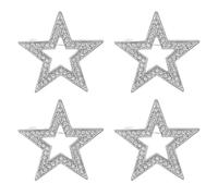 MAGICLULU 4pcs Elegant Five-pointed Star Brooches for Women, Silver Zinc Alloy Multifunctional Accessory with Versatile Style, for Weddings and Social Occasions