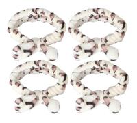 MAGICLULU 4pcs Face Wash Headband Set Spa Headband Coral Fleece Practical Chic Design Beautifully Decorated for Female Friends Makeup and Skincare Routine