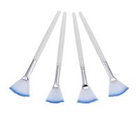 MAGICLULU 4pcs Fan Facial Mask Brush Liquid Foundation Applicator Fiber Multi-purpose Gentle Touch Soft White Brush for Facials and At-home Use