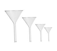 MAGICLULU 4pcs Glass Short Stem Funnels Laboratory Labware Analytical Chemistry Funnels Reusable Lightweight for Precise Liquid Transfer