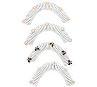MAGICLULU 4pcs Hair Fixer Combs Set Invisible U-Shape Pins, Assorted Flower and Heart Design Hair Holder Clips for Women and, Seamless Hairstyle Fixing Tool for Everyday Styling