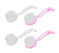 MAGICLULU 4pcs Handle Grip Nail Brush Fingernail Brush Pink Plastic Bristle Easy to Grip Protects Skin Simple Design Practical for Kitchen and Bathroom Cleaning