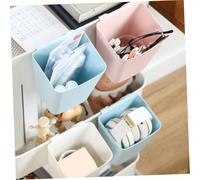 MAGICLULU 4pcs Hanging Storage Buckets Multi-use Containers for Rolling Cart Organiser Home Office Beauty Salon Supplies Storage Holders in White Pink Blue Grey
