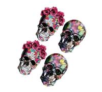 MAGICLULU 4pcs Iron on Transfer Patches DIY Clothes Patch 4 Sheets Paper Skull Shape for Clothes and Bags, Family DIY Lovers, Daily Life, Ghost Festival