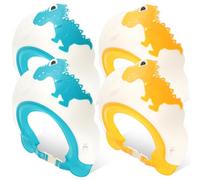MAGICLULU 4pcs Kids Shower Caps, Adjustable Reusable Plastic Baby Shampoo Hat with Funny Dinosaur Design, Comfortable Fit Hair Washing Hat for Toddlers, Graduation Season Gift