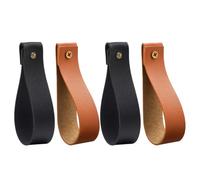 MAGICLULU 4pcs Leather Curtain Rod Holders Leather Straps Multi-Functional Design Bohemian Style Imitation Not Easy to Break for Bathroom Bedroom Use