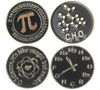 MAGICLULU 4pcs Math Science Symbol Brooches Enamel Brooches Classic Simple Alloy Clothes Decoration Decorative Pin for Women Friends Family Suitable for Hats Scarves Dresses Suits