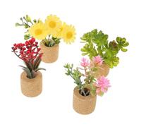 MAGICLULU 4pcs Miniature Artificial Succulent Magnets Cute Tiny Plant Pots for Fridge Office Locker Realistic Greenery Magnetic Base for Spaces