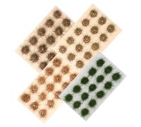 MAGICLULU 4PCS Miniature Static Grass Tufts for DIY Terrain Modeling Realistic Artificial Railway Grass Clusters Natural Texture Sand Table Scenery Accessories for Train Landscape and