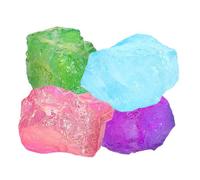 MAGICLULU 4pcs Natural Crystal Rough Stones Electroplated Colour Aroma Diffuser Stones, Crystal, Mixed Colour, for Flower Pots and Fish Tanks, Decoration and Religious Offerings Random Color