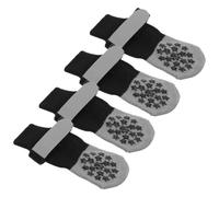MAGICLULU 4pcs Non-slip Dog Grip Socks with Adjustable Straps, Thickened Anti-slip Silicone Sole, Knitted Cotton Fabric, Contours to Dog's Paw Shape for Hardwood Floor Protection