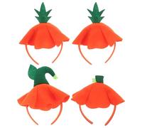 MAGICLULU 4pcs Pumpkin Headband: Halloween Pumpkin Costume Headpiece - Kids Festival Thanksgiving Party Leaf Stem Hairband - Carnival Cosplay Photo Prop