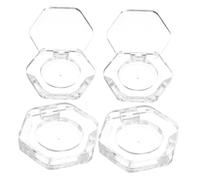 MAGICLULU 4pcs Refillable Hexagon Eyeshadow Pans 26.3mm Diameter Lightweight as Plastic Empty Makeup Palettes Suitable for Outdoor Traveling and Working