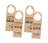 MAGICLULU 4PCS Reversible Wood Door Hanger Dual-sided Privacy Sign with Please Do Not Disturb Please Service Messages Rustic Hotel Office Bedroom Door Knob Hanger for Status Management