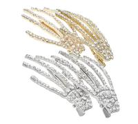 MAGICLULU 4pcs Rhinestone Hair Hairpin Halloween Skeleton Hand Shape Alloy Barrettes Creative Scary Style Gold Silver Tough Practical Hair Accessories for Halloween Entertainment Park