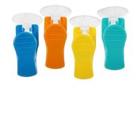 MAGICLULU 4Pcs Rotatable Suction Cup Towel Clips Multi-Color Strong Vacuum Hooks for Bathroom and Kitchen Hanging and Receipt Holding