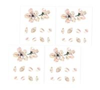 MAGICLULU 4pcs Sakura Flower Guitar Pickguard Stickers PVC Self-adhesive Panel Protectors for Acoustic Guitar Ukulele Bass Fretboard Decoration Anti-peel