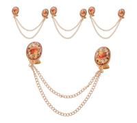 MAGICLULU 4pcs Shawl Clips Chain Brooch for Scarf and Shirt Retro Vintage Style Prevent Falling off Silk Scarf Accessories Cardigan Collar Clips