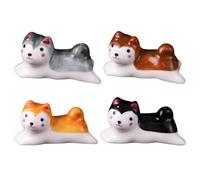 MAGICLULU 4pcs Shiba Inu Chopstick Rests Ceramic Spoon Rest Cartoon Fork Chopstick Holders Kitchen Supplies for Dining Table Party