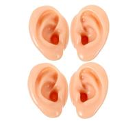 MAGICLULU 4pcs Silicone Ear Model Realistic Anatomical Practice Ear for Piercing Training and Jewelry Display Flexible Fake Mannequin for Photography Prop