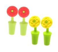 MAGICLULU 4pcs Silicone Wine Bottle Stoppers Rose Shape Beverage Closure for Bar Party Airtight Seal Preserve Opened Bottles Reusable Flexible Food Grade Silicone Red Yellow Roses