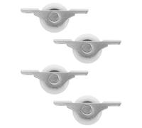 MAGICLULU 4pcs Sliding Door Rollers Replacement with U-Shaped Groove, Medium Size White Plastic Steel Pulley for Sliding Wooden Doors and Windows, Smooth Rolling Cabinet and Closet Hardware