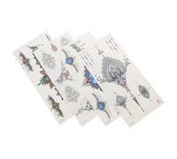 MAGICLULU 4pcs Temporary Tattoo Stickers Set for Women, Unique Belly and Chest Body Decals, Waterproof Fake Tattoos for Party and Festival, Cute DIY Body Art Accessories