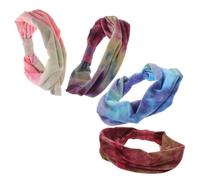 MAGICLULU 4pcs Tie Dye Headbands for Women, Wide Fabric Exercise Hairbands, Elastic Comfort Fit, Extra Wide Coverage, Sports Workout Yoga Hair Accessories and Women