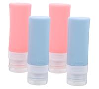 MAGICLULU 4pcs Travel Bottle Silicone Portable Bottles Toiletry Container Squeezy Nozzles Toiletries for Packing Liquids in Luggage for Airplane Carry Random Color