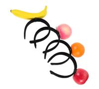 MAGICLULU 4pcs Tropical Fruit Costume Headband with Realistic Banana Peach Orange Designs Cute and Fun Accessories for Women Hawaiian Luau Birthday and Themed Parties