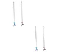 MAGICLULU 4pcs Unique Honey Dipper Sticks Glass Wine Stirring Rods for Bar Parties