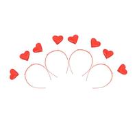 MAGICLULU 4pcs Valentine's Day Sequin Love Headband Female Party Supply Hair Accessory Red Hearts for Spring Events
