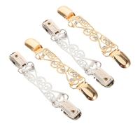 MAGICLULU 4pcs Vintage Shawl Clips for Women - Retro Cardigan Sweater Closure Pins with Shawl Collar Brooches - Multi-functional Cloak Clips for Sweater, Scarf, and Dress Accessories