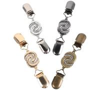 MAGICLULU 4pcs Vintage Waist Cincher Clips for Women Elegant Sparkling Alloy and Rhinestone Sweater and Cardigan Pins Firmly Clasp without Damaging Fabric, for Office and Formal Meetings