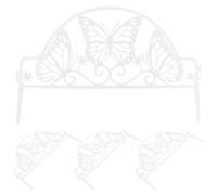 MAGICLULU 4pcs White Plastic Garden Fence with Interlocking Design, Wind Resistant Picket Fence Border for Lawn and Plants, for Outdoor Gardens and Landscaping