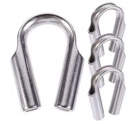 MAGICLULU 4pcs Wire Rope Thimbles Tool Ring Stainless Steel Heavy Duty Cable Thimble Strengthen Joint Silver Rigging Clamp for Fixing and Protection of Steel Wire Ropes in Most Industries