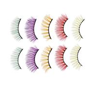 MAGICLULU 5 Pairs Colorful Fake Eyelashes 3d False Eyelashes Simulated Material Assorted Color Soft Lightweight for Daily Life Smoky Makeup