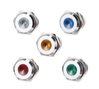 MAGICLULU 5 Pcs Metal Indicator Light LED Directional Lamp Waterproof Ip66 Easy to Install 12v-24v Assorted Colour for Dash Directional Use in Car and Boat