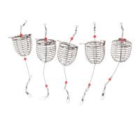 MAGICLULU 5 Pcs Stainless Steel Fishing Lure Cage Bait Trap Basket with Spring Lid, Lightweight and Solidly Welded Net Structure, Easy Control Release for Fishing Minnows and Crab