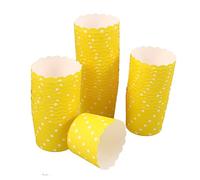 MAGICLULU 50 Pcs Yellow Paper Cupcake Wrappers Heat Resistant Baking Cups with Pe Coating, Round Muffin Liners for Cupcakes and Breads, Suitable for Graduation Party and Birthday Party Random Color