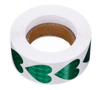 MAGICLULU 500Pcs Green Holographic Heart Label Stickers Roll, Shiny Adhesive Sealing Stickers for Wedding Decoration, DIY Envelope and Paper Wrapping Tags, Household Craft Decals