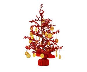 MAGICLULU 50Cm Artificial Fortune Money Tree Ornament and Fruits, Spring Festival New Year Decoration for Home and Office Desktop, Chinese Blessing Tree for Lunar New Year