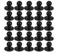 MAGICLULU 50pcs Black Round Abs Plastic Chef Coat Buttons Easy Attachment and Removal, Fine Detailing, for Garment Accessories and Crafts Decoration