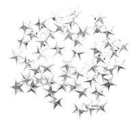 MAGICLULU 50pcs Christmas Small Star Ornaments Silver Plastic Hanging Cake Topping Decor Rustic Chic Style for Christmas Decoration
