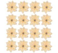 MAGICLULU 50pcs Flower Charms Polyester DIY Repairing Mending Patches Beige Lovely Flower Shape Accessories for Coats Hairpins to Decorate Your Clothes
