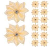 MAGICLULU 50pcs Flower Patches for Clothes Polyester Floral Appliques Easy to Use Repairing Lovely Beige Flowers for Crafts DIY Decorate Pants and Backpack