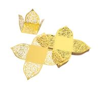 MAGICLULU 50pcs Gold Hollow Candy Boxes with Lace Edges for Wedding Party Paper Truffle Wrappers and Flower Favor Holders for Chocolates Birthdays Bridal Showers Festival Packaging