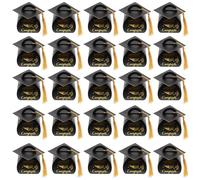 MAGICLULU 50pcs Graduation Cap Candy Boxes with Tassel for Graduation Festival, Paper and Nylon Material, Light Weight and Not Easy to Tear, Party Candy Holder for Nuts and Small Items