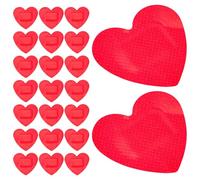 MAGICLULU 50pcs Heart Shaped Bandages Breathable Pe Material Curing Red First Aid Patches for Household Emergency Use Wound Care